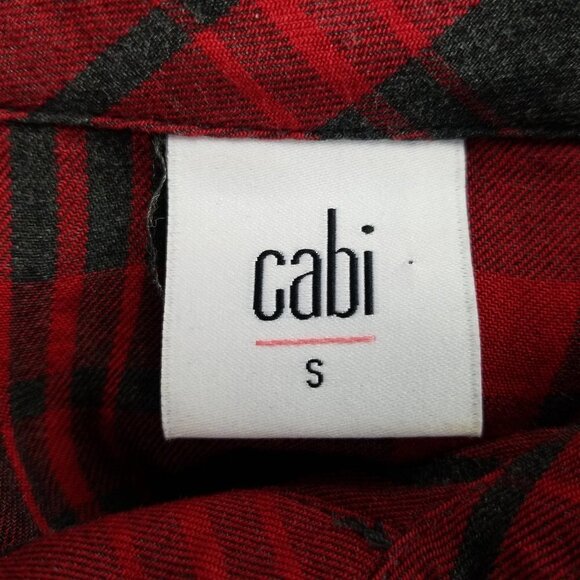 CAbi Cunningham red gray plaid shirt #3587 - Picture 3 of 8